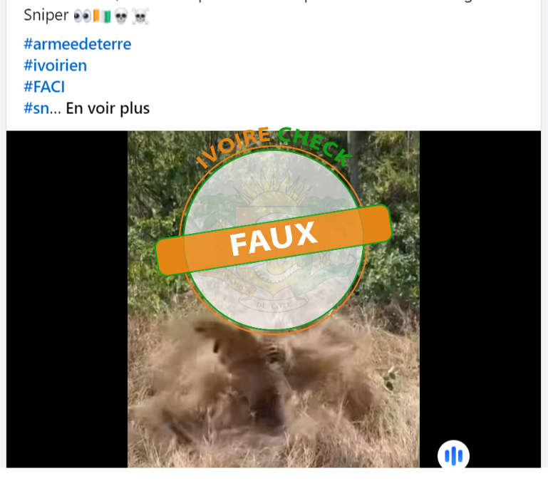 FAUX : Cette vidéo ne montre pas un exercice de camouflage de l’armée ivoirienne 