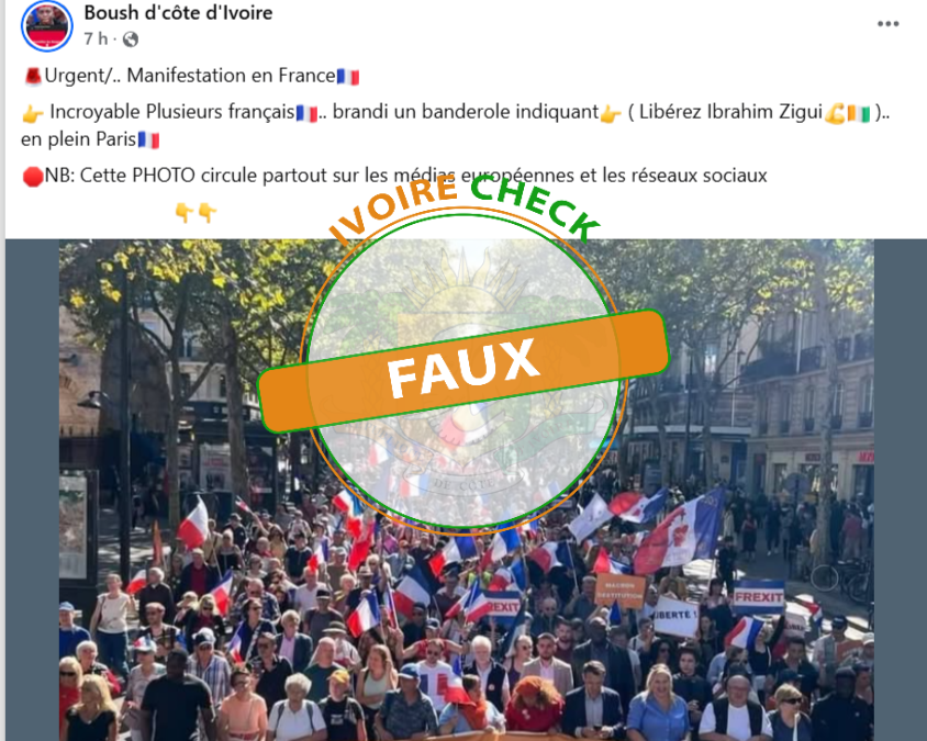 Non, Cette image n&rsquo;a aucun lien avec  une manifestation en France pour la libération d&rsquo;Ibrahim Zigui