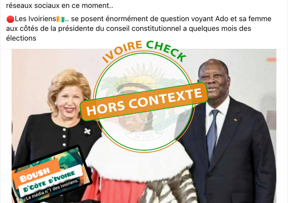 HORS CONTEXTE : Cette image de la présidente du Conseil constitutionnel ivoirien avec le couple présidentiel ne date pas de 2025 