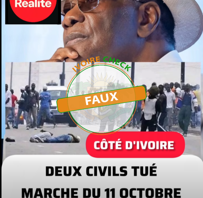 HORS CONTEXTE : Cette photo ne montre pas deux civils tués lors de la marche du 11 octobre de l’opposition ivoirienne