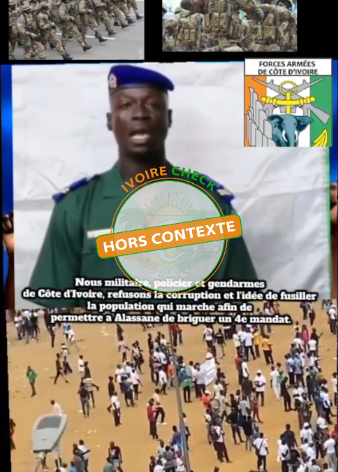 HORS CONTEXTE : Cette vidéo montrant un soldat s’exprimant sur la candidature d’Alassane Ouattara ne date pas de 2025