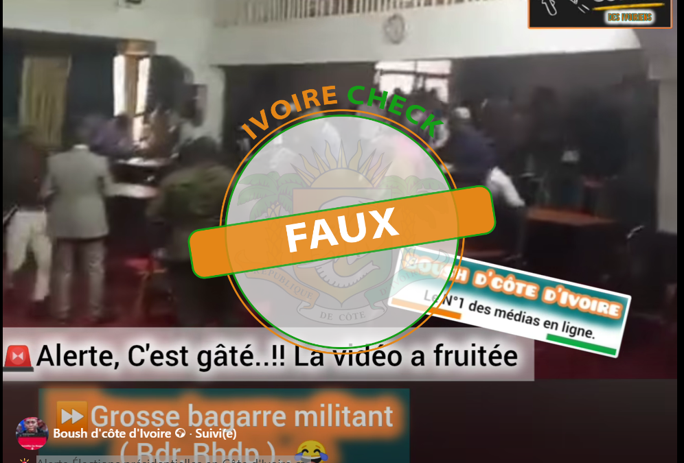 FAUX : cette vidéo ne montre pas une bagarre entre militants du RHDP