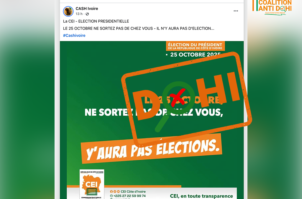Faux, la CEI n’a pas appelé les Ivoiriens à ne pas se rendre aux urnes le 25 octobre 